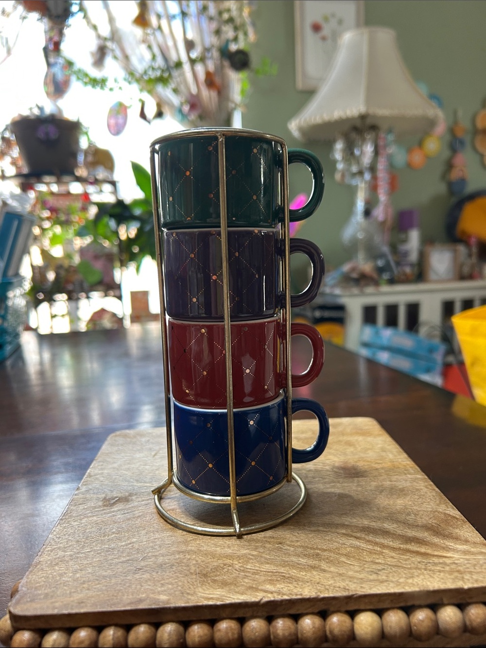 Coco + Lola Premium Collection Stackable Espresso Demitasse Cup Set w/ Rack